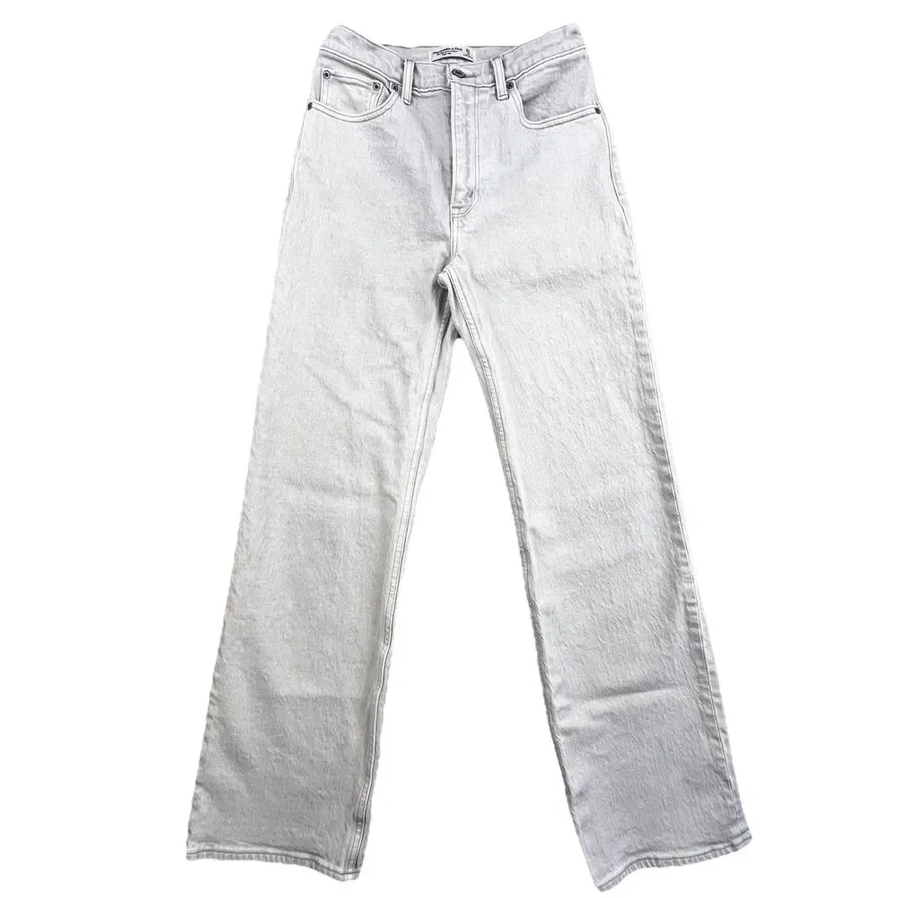 Abercrombie Fitch 90s Relaxed Jean Womens 0 25 High Rise Light Wash Denim Y2K